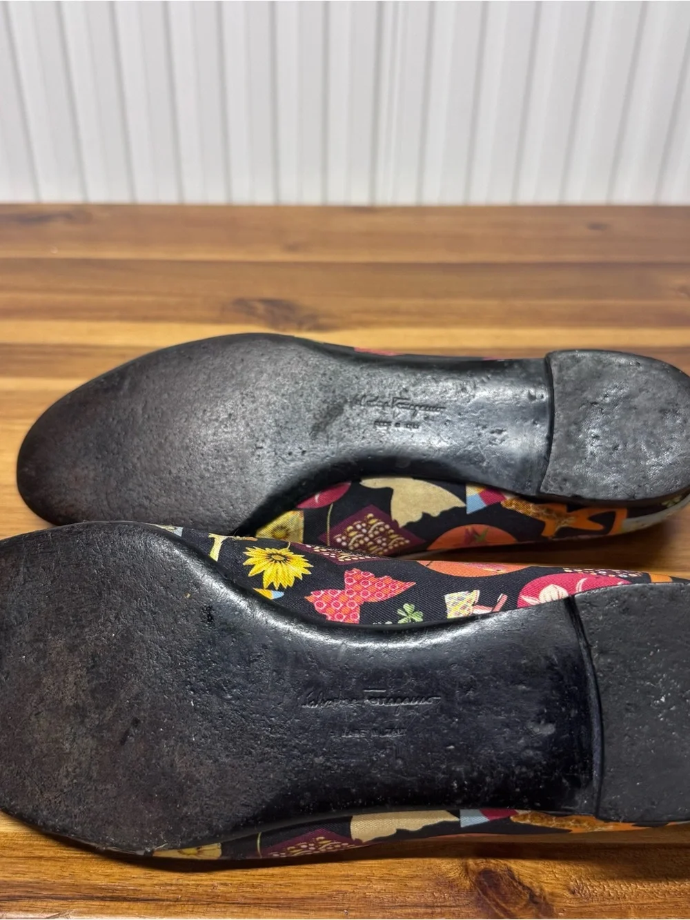 Salvatore Ferragamo Stampa Fiera Scarf Animal Ballet Bow Flats Shoes 8 M READ